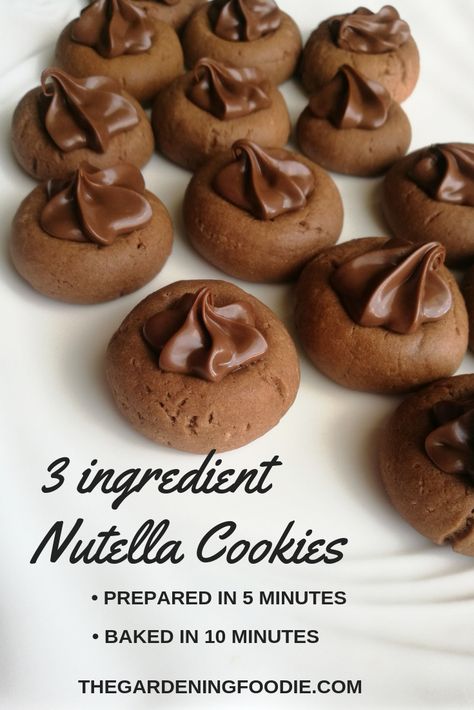 Super Fast And Easy Desserts, 1 Minute Nutella Brownies, Treats With Nutella, Simple Baked Goods 3 Ingredients, Ways To Use Nutella, Nutella Recipes Gluten Free, Easy Dessert Recipes Nutella, 5 Ingredient Baking Recipes, Cookies With Nutella Recipes