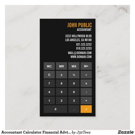 Accountant Calculator Financial Advisor Business Card Magnetic Business Cards, Tutoring Business, Accountant Gifts, Certified Public Accountant, Finance Business, Financial Accounting, Financial Advisor, Math Tutor, Teacher Cards