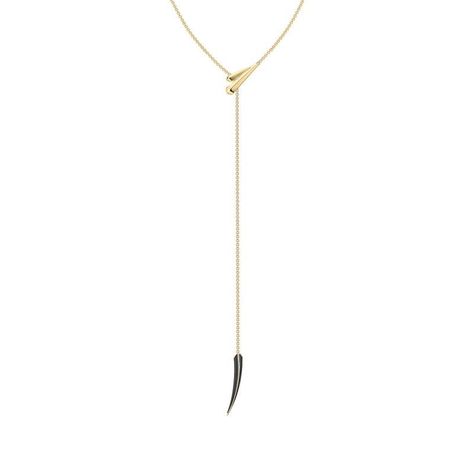 Dangly Necklace, Long Drop Necklace, Shaun Leane, Gold Lariat Necklace, Gold Vermeil Jewelry, Gold Long Necklace, Jewellery Uk, Lariat Necklace, Black Ceramic