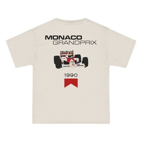 T-shirt design ideas for men Senna F1, F1 Merch, F1 Mclaren, Quilt Size Chart, Cars Tees, Monaco Grand Prix, Car Shirts, Racing Shirts, F1 Racing