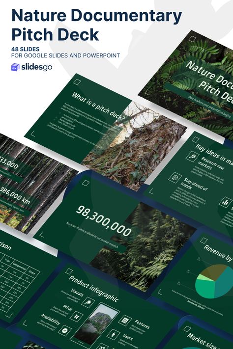 Nature Documentary Pitch Deck Animal Environment, Nature Documentary, Google Themes, Pitch Deck Presentation, Picture Nature, Slide Deck, Proposal Design, Power Point Template, Project Proposal