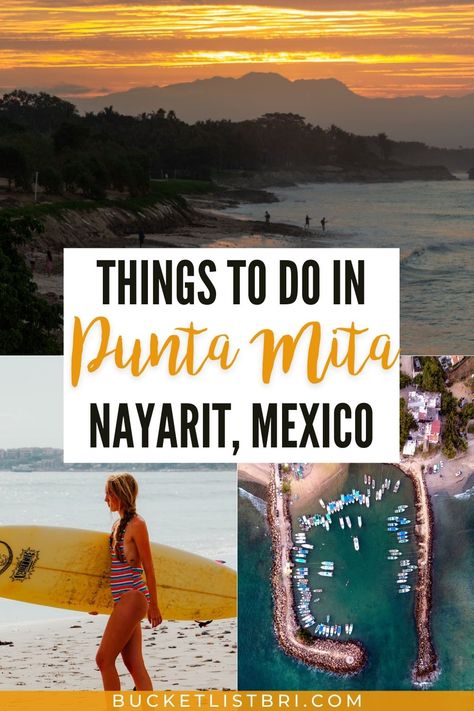 Punta Mita is a luxurious resort town and peninsula in Nayarit, Mexico. Click to read the top 10 things to do in Punta de Mita! #puntamita #puntademita #puntamitamexico #puntamitathingstodo #lalancha #nayarit #rivieranayarit | Bucketlist Bri Marieta Islands, Punta Mita Mexico, Luxurious Resort, Latin America Travel, Mexican Beaches, Mexico Destinations, Surf Lesson, Hidden Beach, Need A Vacation