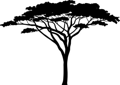 Tree silhouette vector for the website, for printing. Vector graphics. African Tree Silhouette, African Tree, Bubble Drawing, African Theme, Silhouette Drawing, Acacia Tree, Landscape Sketch, Home Decor Crate, Silhouette Stencil