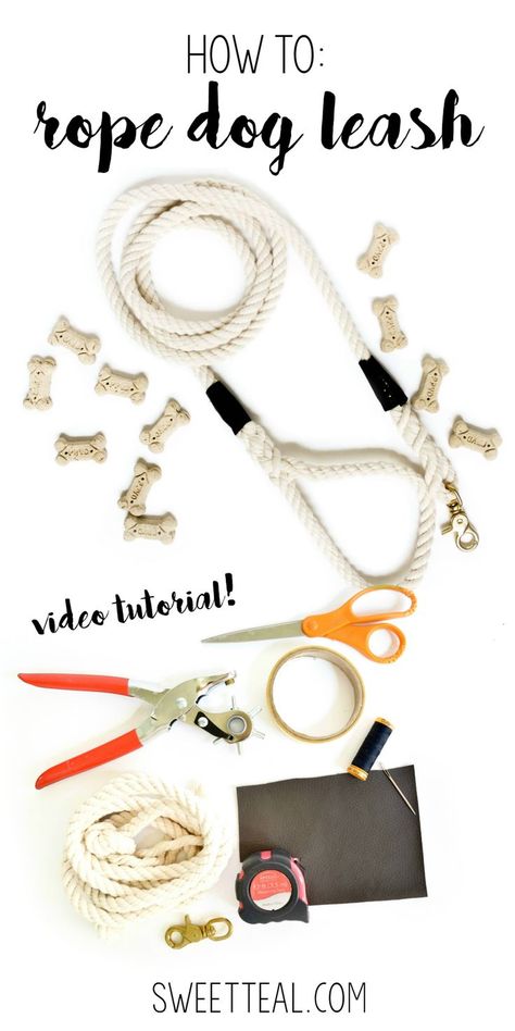 Diy Dog Leash, Dogs Diy Projects, Diy Dog Collar, Dog Diy, Rope Dog Leash, Dog Projects, Rope Dog, Dog Crafts, Dog Agility