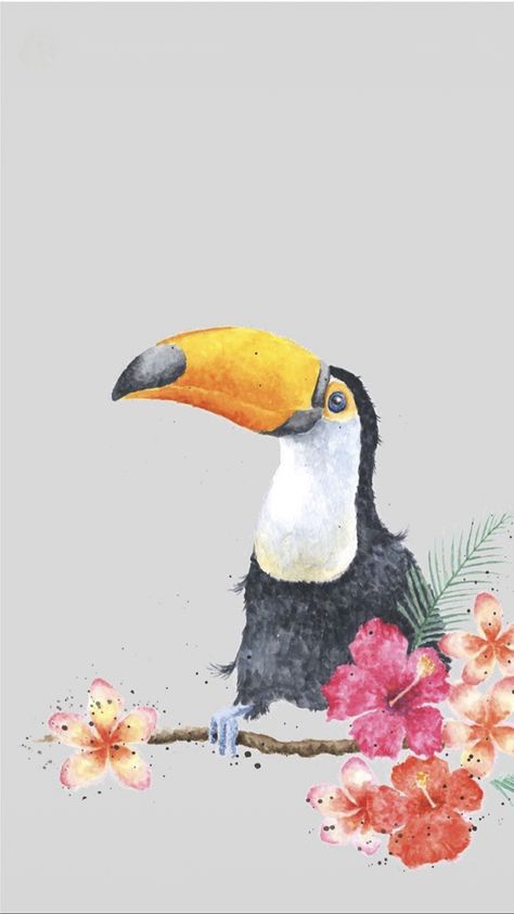 'Toucan of my Affection' Toucan Phone Wallpaper by Wrendale Designs Wrendale Designs, Bird Wallpaper, Apartment Decor Inspiration, Tropical Birds, Bird Art, Wallpaper Iphone, Amazing Art, Wallpaper Backgrounds, Cute Wallpapers