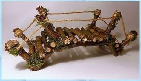 Fairy Bridge, Garden Dollhouse, Fairy Tree Houses, Fairy Garden Furniture, Fairy House Diy, Fairy Garden Designs, Fairy Garden Crafts, Fairy Furniture, Fairy Tree