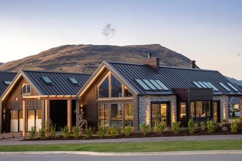 Show homes Near You | New Zealand Winter Sunshine, Cambridge House, Country Lodge, Show Homes, New Zealand Houses, Building Plans House, Modern Barn House, Plans House, Exterior Cladding