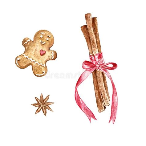 Gingerbread Man Watercolor, Christmas Cookie Illustration, Gingerbread Cookies Drawing, Cookie Illustration, Christmas Cookie Icing, Xmas Watercolor, Watercolor Gingerbread, Cookie Drawing, Theme Painting