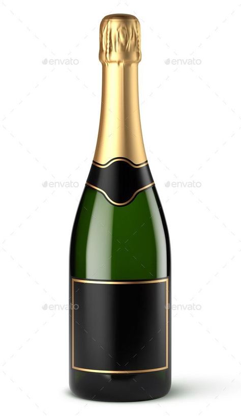 Vector realistic champagne bottle Champagne Bottle Aesthetic, Champagne Bottle Drawing, Bottle Of Champagne, Bottle Drawing, Realistic Illustration, Freestyle Rap, Patterns Ideas, Champagne Bottles, Drawing Inspo