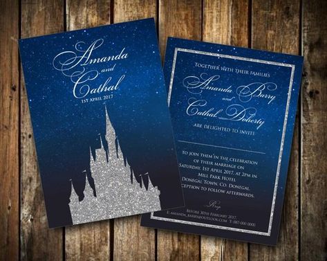 Destination Wedding Etiquette, Disney Wedding Invitations, Wedding Party Songs, Fairy Tale Castle, Pretty Wedding Invitations, Wedding Theme Ideas, Disney Inspired Wedding, Tema Disney, Disney Wedding Theme