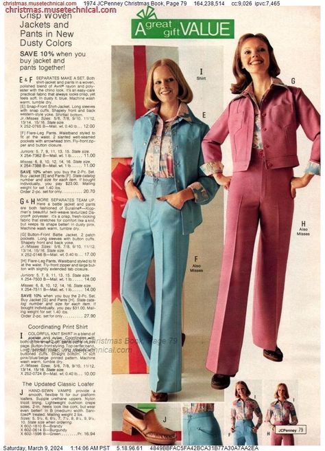 1974 JCPenney Christmas Book, Page 79 - Catalogs & Wishbooks Fads Fashion, Jcpenney Catalog, 60s 70s Fashion, 60s And 70s Fashion, Retro Stuff, Christmas Catalogs, Woven Jacket, Christmas Book, Christmas Books