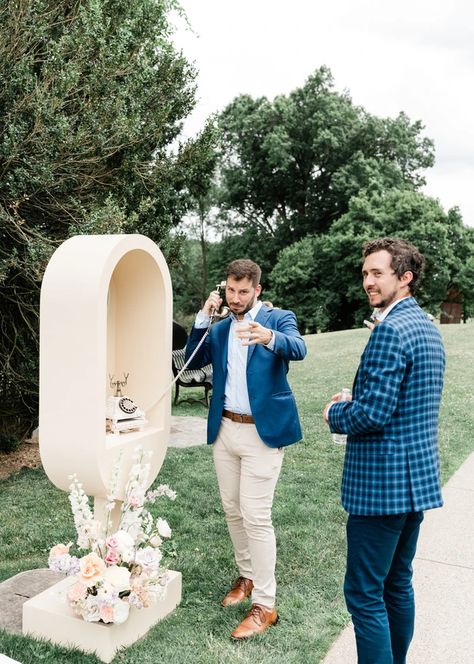 Modern Telephone Booth Rental | Behind the Scenes Astrology Wedding, Memoir Ideas, Phone Kiosk, Wedding Message, Wedding Phone, Photo Booth Business, Mirror Photo Booth, Champagne Wall, Audio Guest Book