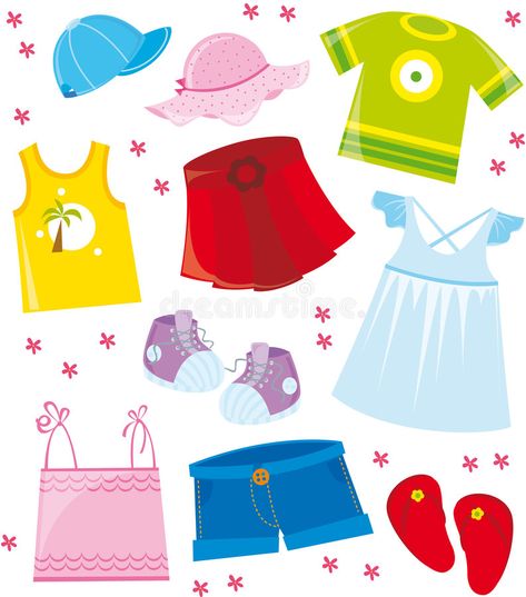 Clothes series- summer. Illustration of summer clothes set , #Sponsored, #summer, #series, #Clothes, #set, #clothes #ad Clothes Animation, Winter And Summer Clothes Activities, Hot Weather Illustration, Summer Cartoon Print Dress For Playtime, Summer Clothes Cartoon Images, Playful Summer Sets With Cartoon Print, Summer Clothes Clipart, Seasons Lessons, Weather Activities Preschool