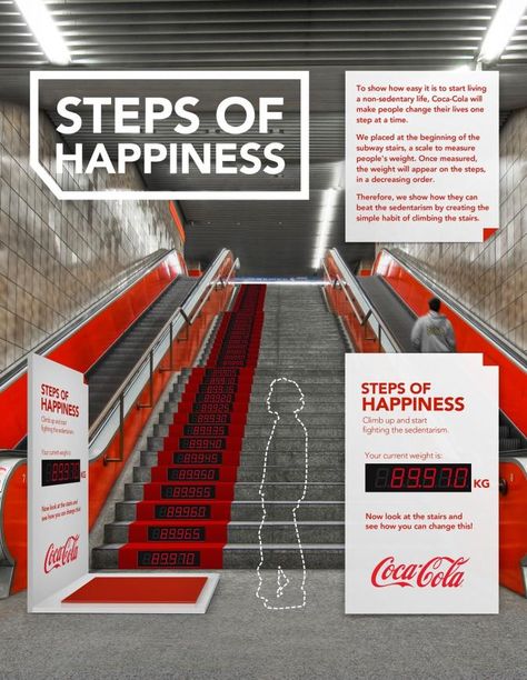 Guerrilla Advertising, Creative Advertising Campaign, Experiential Marketing, Take The Stairs, Street Marketing, Viral Marketing, Campaign Posters, Guerilla Marketing, Concept Board