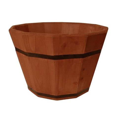 Style Selections 20-in W x 12.8-in H Cedar Wood Barrel in the Pots & Planters department at Lowes.com Wood Barrel Planters, Pedicure Bowls, Cedar Planters, Barrel Planter, Indoor Outdoor Planter, Outdoor Planter, Wood Planters, Whiskey Barrel, Cedar Wood