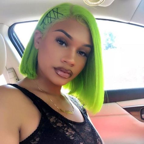 Human Hair Lace  Wigs Hair Length:12inch Hair color:Green Very suitable for wearing in the summer Green Wig, Human Virgin Hair, Hair Color Blue, Hair Weave, Green Hair, Short Bob, Remy Human Hair, Hair Bundles, Bobs Haircuts