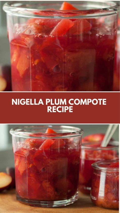 This delicious Nigella plum compote is a quick and easy treat that’s perfect for breakfast or as a topping for desserts. Made with simple, wholesome ingredients like juicy plums and apples, it’s naturally sweetened with maple syrup and has a lovely cinnamon twist. Plum Compote Recipes, Nigella Lawson Desserts, Plum Syrup, Plum Compote, Cinnamon Twist, Nigella Lawson Recipes, Plum Recipes, Compote Recipe, Cinnamon Twists