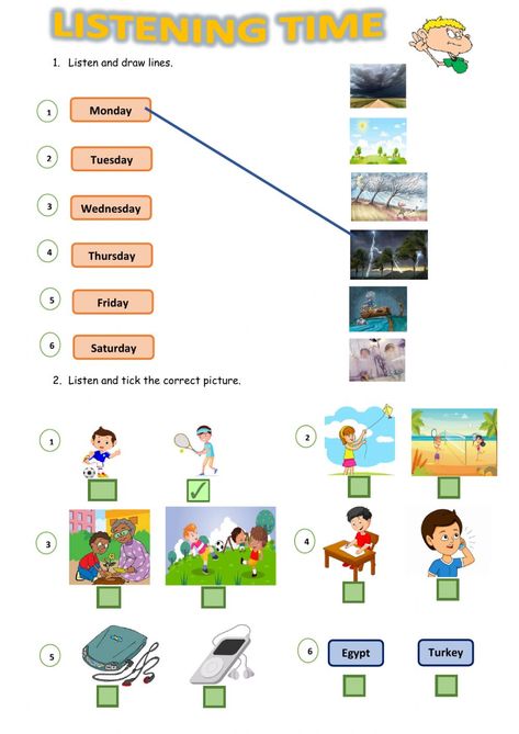 Listening Worksheets For Kids, Listening To Directions Activities, Listening Comprehension Kindergarten, Listening Comprehension Worksheets, Listening Skills Worksheets, Kindergarten Listening Activities Following Directions, Listening Skills Activities, Listening Test Worksheet, Esl Listening Activities