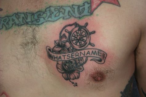 Navy American Traditional Tattoo, American Traditional Tattoos Chest, American Tradition Chest Tattoo, American Traditional Nautical Tattoo, Americana Chest Tattoo, Sailor Jerry, American Traditional, Compass Tattoo, Fish Tattoos