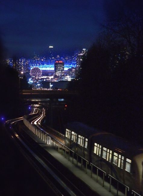 Skytrain to Science World, Vancouver. Skytrain Aesthetic, Vancouver Night Aesthetic, Skytrain Vancouver, Tony Hawk Underground, Bestie Trip, Vivid Dreams, San Juan Islands, North Vancouver, Puget Sound