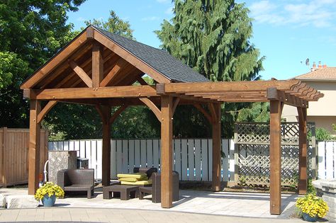 Gazebo And Pergolas Patio Ideas, Gable Roof Gazebo, L Shaped Gazebo, Cedar Gazebo Ideas, Lake Gazebo Ideas, Pergola And Gazebo Together, A Frame Gazebo, Gazebo With Pergola Attached, 12x20 Gazebo Ideas