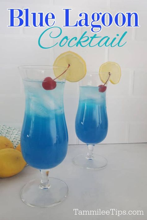 Easy Blue Lagoon Cocktail is a refreshing tropical cocktail that takes minutes to prepare. This light blue cocktail only takes a few ingredients and tastes amazing. The perfect tropical cocktail recipe! Blue Lagoon Drink Recipe, Fruity Drink Recipes, Blue Lagoon Cocktail, Easy Alcoholic Drinks, Blue Drink, Blue Drinks, Fruity Drinks, Blue Cocktails, Arnold Palmer