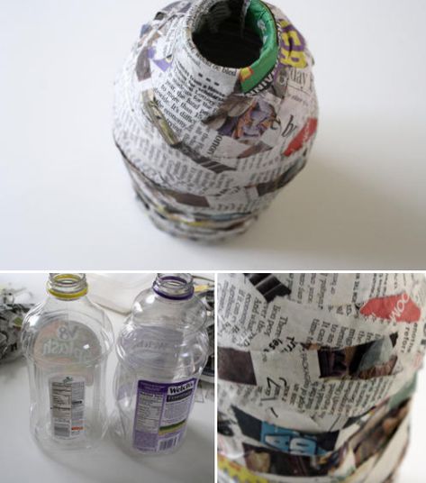 papier-mâché pottery -- Materials: newspaper, liquid fabric starch, plastic juice bottle, paint 1. Have the kids tear up some newspaper into chunky strips. 2. Dip the newspaper strips into a bowl of liquid fabric starch, then cover the bottle with the strips. 3. Let dry overnight. Paper Mache Pottery, Vbs Bible Times Decorations, Hometown Nazareth Vbs Crafts, Hometown Nazareth Vbs Decorations, Hometown Nazareth Vbs, Destination Dig Vbs, Wilderness Escape Vbs, Nazareth Vbs, Faux Pottery