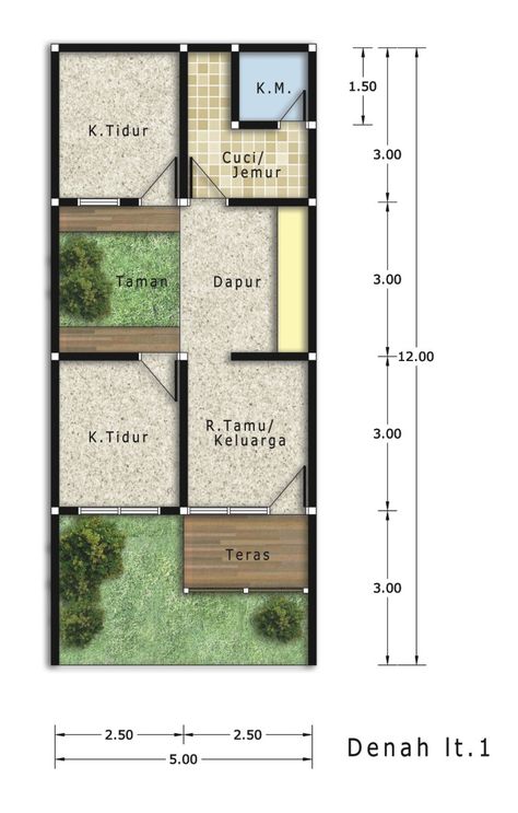 [Experimental Desain] Spesifikasi: Luas rumah 36 m2, luas lahan 60 m2, budget 2 juta per m2 Tentang rumah kecil, murah, namun tetap nyaman ... Plans Architecture, Kitchen Floor Plans, Garden Design Layout, Kitchen Designs Layout, Minimalist House Design, Home Modern, Bedroom Layouts, Trendy Home, Home Design Decor