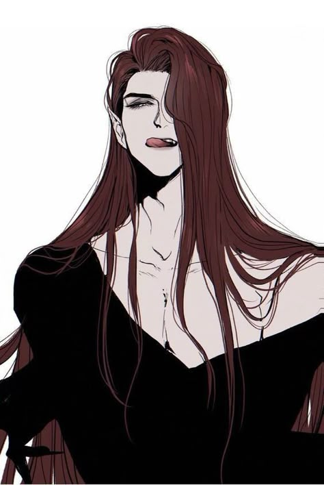 Long Hair Drawing, Anime Long Hair, Tall Man, Vampire Boy, Vampire Art, Cool Anime Guys, Dark Lord, Character Design Male