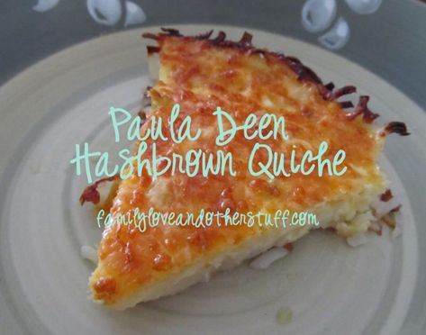 Paula Deen Hashbrown Quiche recipe has been the one we've been making for the past few years and is, by far, my favorite of the recipes we've tried. Ham Solo, Vegetable Loaf, Hash Brown Quiche, Hashbrown Quiche, Quiche Muffins, Paula Dean, Breakfast Quiche Recipes, Paula Deen Recipes, Hashbrown Recipes