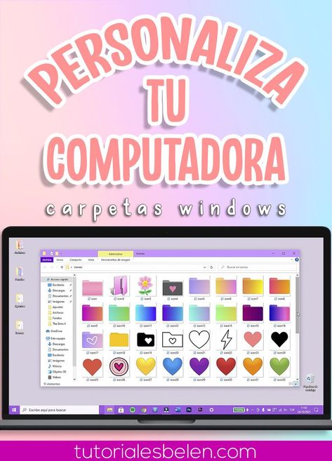 Trucos para computadoras! Aprende como cambiar los iconos de las carpetas y aplicaciones de tu laptop! Trucos para personalizar y organizar ordenadores Windows #tutoriales #computadora #laptop #pc #trucos #apps #tecnologia #carpetas #ordenador #lifehack #iconos #aplicaciones #tutorial #icons #windows #aesthetic #computer #software #organizacion #computer Digital Bullet Journal Template, Windows Aesthetic, Bullet Journal Template, Aesthetic Computer, Free Paper Texture, Hacking Websites, Laptop Aesthetic, Digital Bullet Journal, Online Works