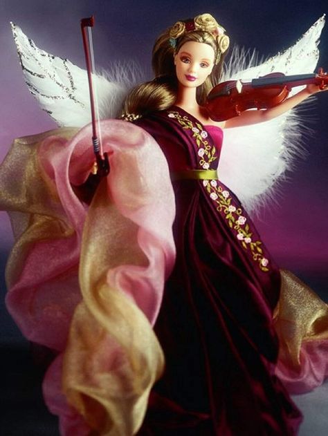 Amazon.com: Barbie Angels Of Music Collection Heartstring Angel Doll by Mattel: Toys & Games 1990s Barbie Dolls, Angel Barbie, Realistic Barbie, Feather Angel Wings, Mattel Shop, Barbie Style, Fantasy Doll, Music Collection, Barbie Toys