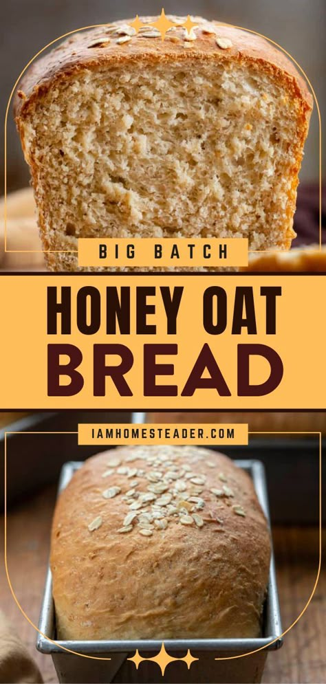 Honey Oat Bread Recipe, Honey Bread Recipe, Bread Machine Recipes Healthy, Oat Bread Recipe, Oatmeal Bread Recipe, Easy Bread Machine Recipes, Honey Oat Bread, Oat Bread, Honey Bread