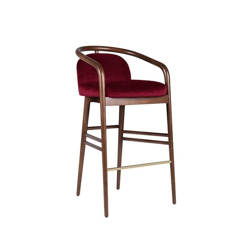 Essex Bar Stool-red | Bar Stools | Arcedior Red Velvet Bar Stools, Red Velvet Bars, Desk Accesories, Auditorium Chairs, Red Bar Stools, Garden Lamp Post, New York City Buildings, The Affair, Step Lighting Outdoor