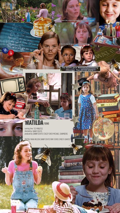 Matilda Style, Miss Honey Matilda Aesthetic, Matilda Tattoo Movie, Matilda Movie Aesthetic, Matilda Wallpaper, Childhood Collage, Matilda Core, Matilda Aesthetic, Miss Honey Matilda