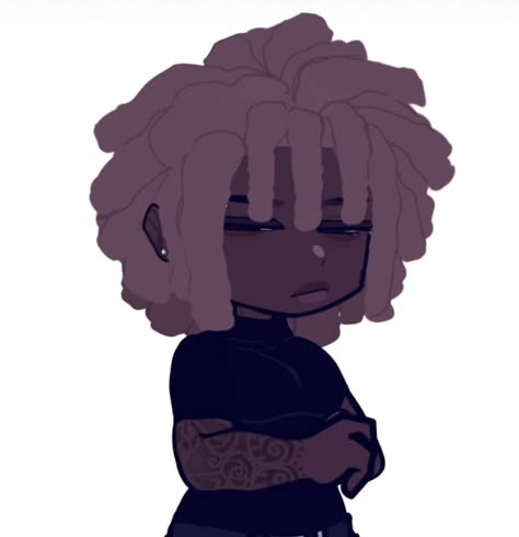 Black Gacha Characters, Gacha Life 2 Black Oc, Afro Gacha Life 2, Gacha Black Hairstyles, Gacha Skin Ideas, Xmoqax Gacha Art, Short Curly Ponytail Hairstyles, Short Curly Hairstyles For Wedding, Black Gacha Oc