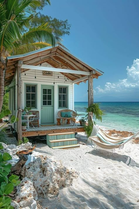 Small House By The Beach, Boardwalk Shops, Beach Tiny House, Houses By The Beach, Tiny Beach House, Home On The Beach, Small Beach Houses, A Big House, Downstairs Bedroom