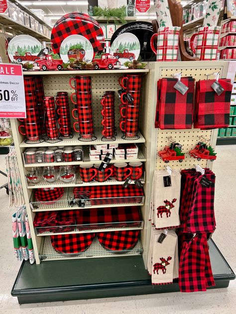 Red And Black Plaid Christmas Decor, Red And Black Buffalo Check Decor, Black And Red Plaid Christmas Decor Living Room, Plaid Thermos Christmas Decor, Plaid Thermos Decor, Red Flannel, In Kitchen, Red Accents, Classic Christmas