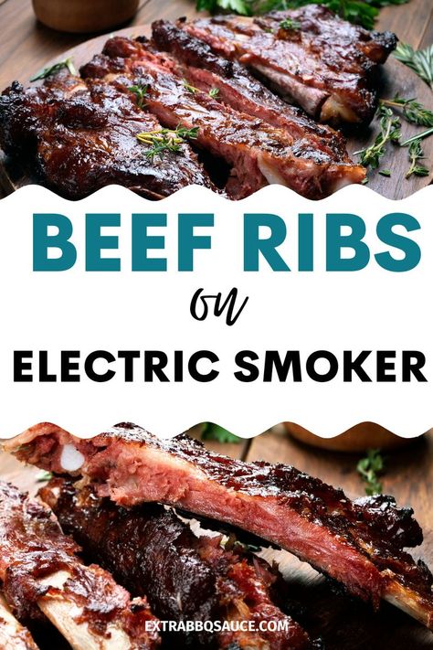 If you love some delicious BEEF RIBS that fall off the bone then check out this super easy to make Best Beef Ribs recipe On Electric Smoker which is mty favourite. Smoked Beef Ribs Recipe, Grilled Beef Ribs, Smoked Beef Short Ribs, Best Grilled Chicken Recipe, Smoker Recipes Electric, Grilling Recipes Pork, Smoked Beef Ribs, Beef Back Ribs, Grilled Beef Recipes