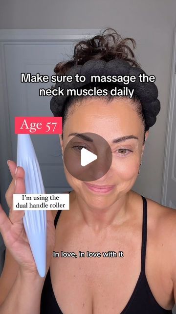 FaceFit Canada on Instagram: "Did you know what as your neck muscles start to shorten, so does the rest of your face. I use the FaceFit roller to elongate the neck.   Have you tried it? Visit www.facefitcanada.com or click link in bio to order.   #neckmassage #neckmassage #womenover50 #beautytool #dualhandleroller #facefitcanada" Face Rolling Technique, Face Roller How To Use, How To Massage Your Face With A Roller, Massage Roller Face, Face Massage Using Jade Roller, Guasha Roller Massage Faces, Facelift Massage, Face Massage Tool Rollers, Neck Muscles