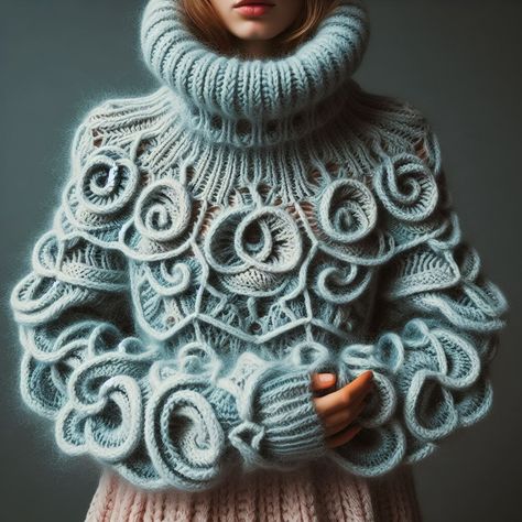 Painted Clothes Diy, Crochet Skull, Form Crochet, Freeform Crochet, Sweater Crochet Pattern, Lace Making, Love Crochet, Easy Knitting, Knit Fashion