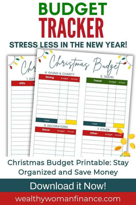 Budget tracker printable featuring Christmas budget planning sheets for gifts, giving, travel, and decorations. Christmas Savings Plan Biweekly, Christmas Budget Printable, Holiday Savings Plan, Christmas Gift Budget, Christmas Savings Plan, Budget Christmas Gifts, Holiday Money, Christmas Budget, Christmas Savings