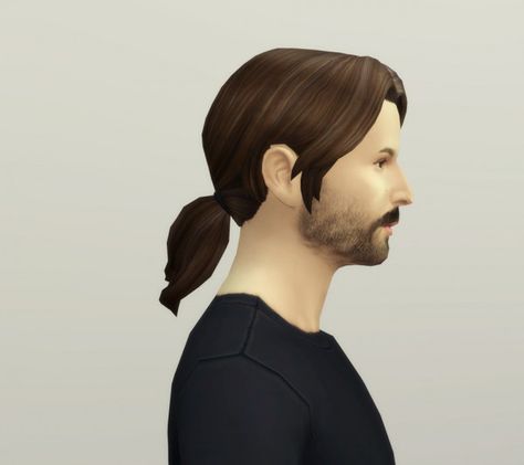 252 Sims 4 Long Ponytail, Boys Ponytail, Male Hairstyle, Teen Hair, Man Ponytail, Kids Hairstyles Boys, Sims 4 Male, Side Ponytails, Curly Hair Ponytail