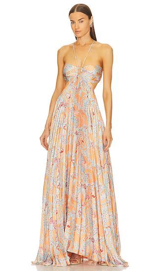 Moira Dress in Apricot Multi | Revolve Clothing (Global) Apricot Dress Outfit, Revolve Dress, Apricot Dress, Garden Party Outfit, Orange Midi Dress, Wedding Attire Guest, Basic Outfits, Event Dresses, Beautiful Gowns