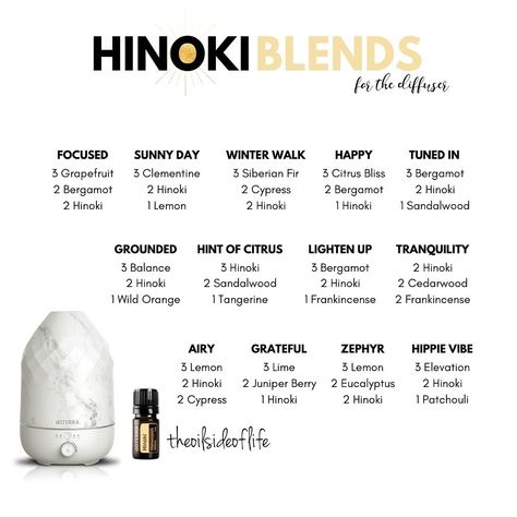 Hinoki essential oil diffuser blends. My.doterra.com/louisegull Hinoki Essential Oil, Diffuser Blends Young Living, Do Terra, Doterra Recipes, Doterra Diffuser, Benefits Of Essential Oils, Doterra Diffuser Blends, Doterra Essential Oils Recipes, Essential Oil Diffuser Blends Recipes