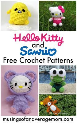 Hello Kitty and Sanrio Crochet Patterns including Keroppi, Gudetama, Rilakkuma and more! Free Crochet Patterns Hello Kitty, Cinnamonroll Sanrio Crochet Pattern, Lava Lamp Crochet Pattern, Sanrio Characters Crochet Pattern, Keropi Crochet Pattern, Pirate Crochet Patterns Free, Keroppi Crochet Pattern Free, Gudetama Crochet Free Pattern, Crochet Patterns Sanrio