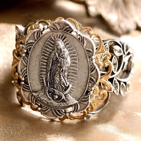 ShelleyCooperJewelry - Etsy Virgin Mary Bracelet, Guadalupe Bracelet, Crystal Wrap, Virgin Of Guadalupe, First Communion Gifts, Catholic Jewelry, Art Deco Pendant, Lady Of Guadalupe, Confirmation Gifts