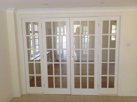 White 15 Glass Panel Internal French Doors & Frame 2.4m Wide X 2m ... Internal French Doors, Double Doors Interior, Exterior Doors With Glass, Glass French Doors, French Doors Patio, Glass Panel Door, Glass Doors Interior, Interior Design Elements, Studio Apartments