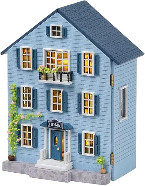 Amazon.com: Kisoy Romantic and Cute Dollhouse Miniature DIY House Kit Creative Room Perfect DIY Gift for Friends, Lovers and Families (Molan House) : Toys & Games Wooden Dollhouse Kits, Creative Room, Dollhouse Miniatures Diy, Dollhouse Kits, Wooden Dollhouse, Miniature Diy, Diy House, Cabin Design, Handmade Miniatures