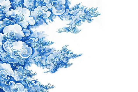 Vintage drawing Chinese art styled accessories accessory graphics. | free image by rawpixel.com Chinese Blue Aesthetic, Chinese Clouds Art, Gold And Blue Aesthetic, Chinese Cloud Pattern, Chinese Clouds, Chinese Porcelain Pattern, Paper Clouds, Chinese Ornament, Chinoiserie Art